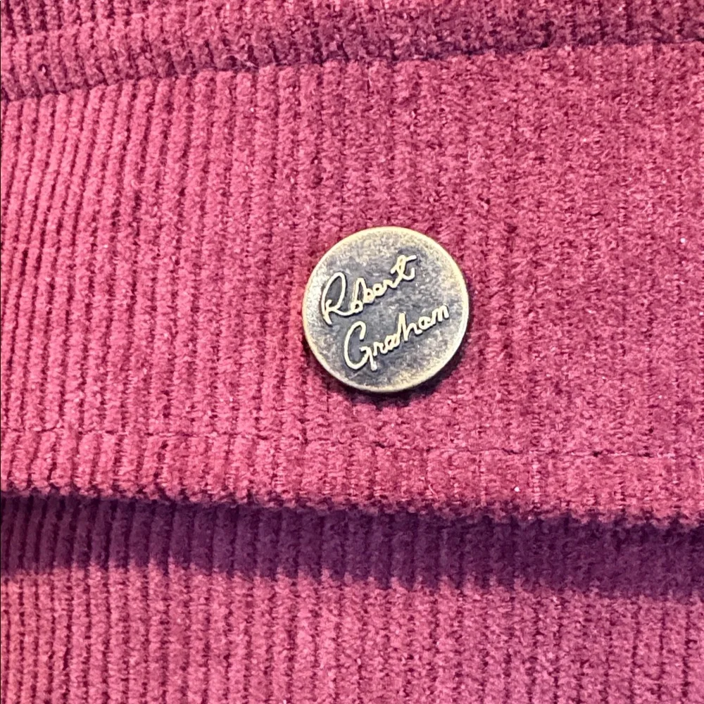 New Robert Graham Deep Red Quilted Corduroy Shirt Jacket - Picture 6 of 9